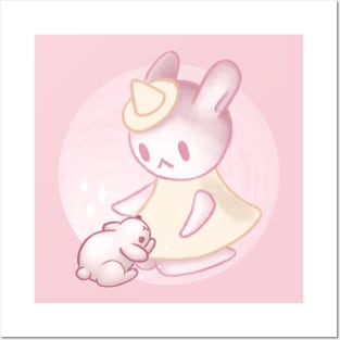 Bunny witch cures rabbit in the forest - Magical and cute witches 1 Posters and Art